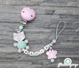 Personalisierte Schnullerkette mit Namen / Namenskette Baby